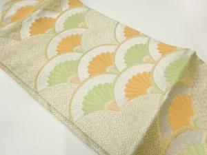 花青海波模様織出し名古屋帯